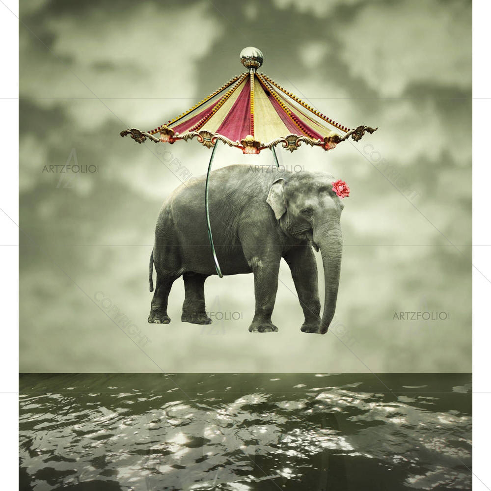 Flying Elephant — Collages custom art by ArtzFolio