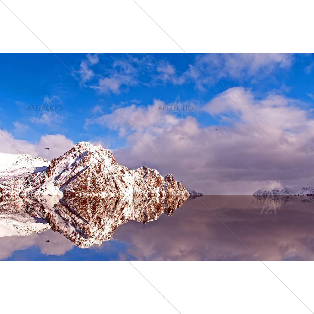 Snowy Mountains In The Arctic Circle — custom-size art design 5001955