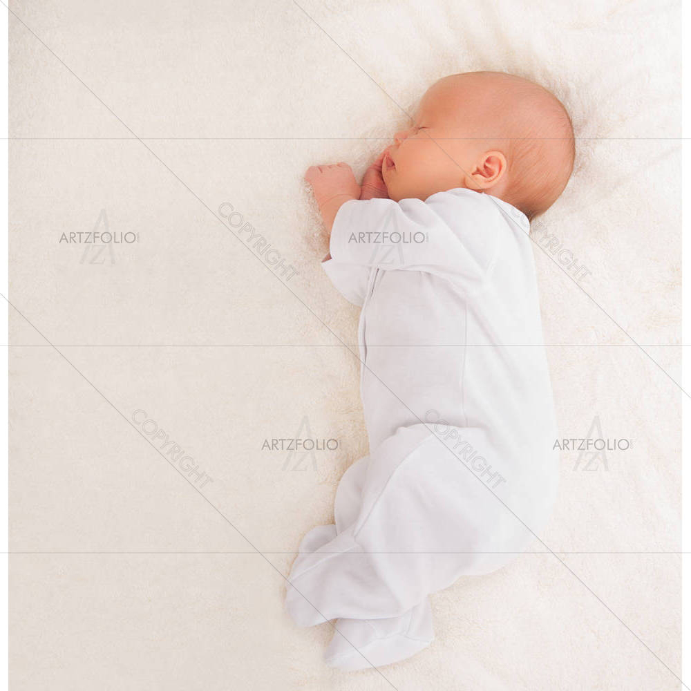 Sweet Cute Newborn Baby Sleeps — Asian custom art by ArtzFolio