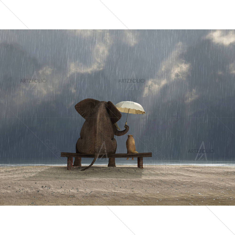 Elephant & Dog D2 — custom-size art design 5001963