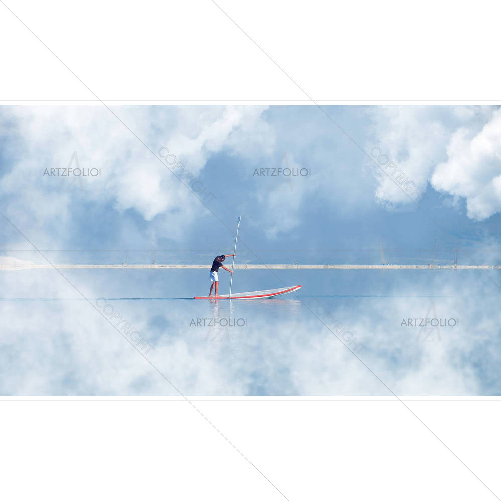 Guy Surfing Vacation — Abstract custom art by ArtzFolio