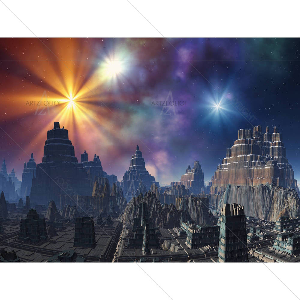 Deserted Alien City — custom-size art design 5001968