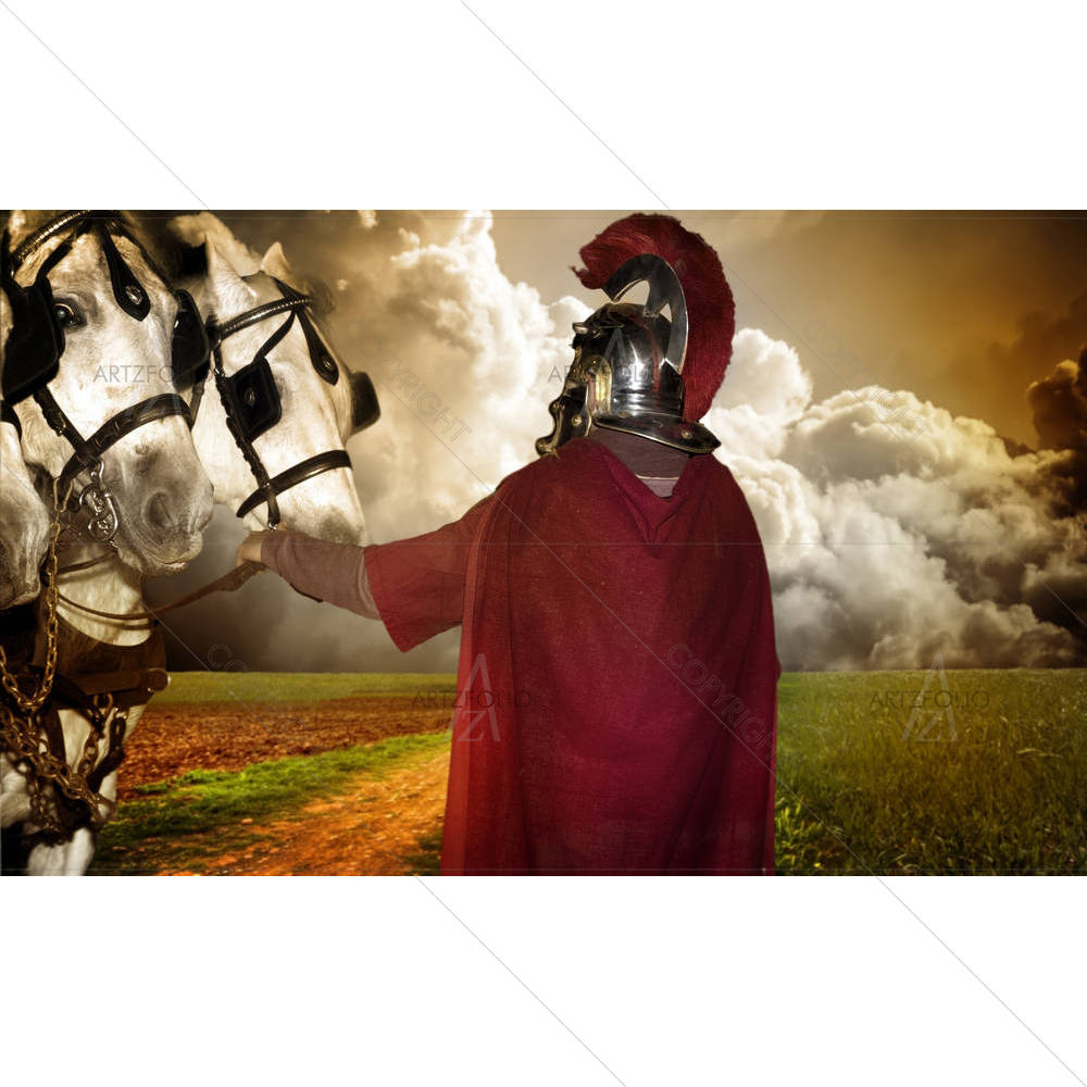 Legionary Soldier With Horses — custom-size art design 5001998