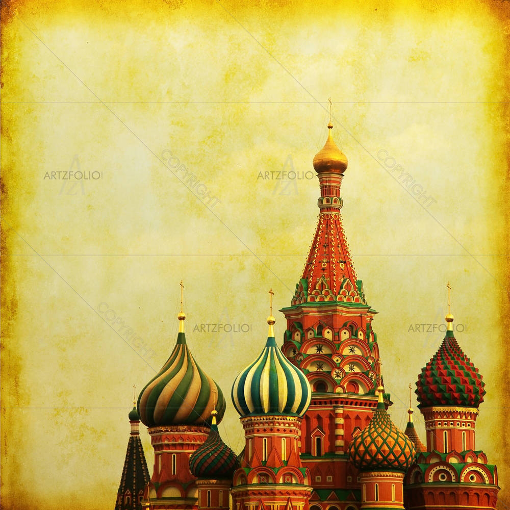 Saint Basil Cathedral At Red Square, Moscow Russia — Devotional custom art by ArtzFolio