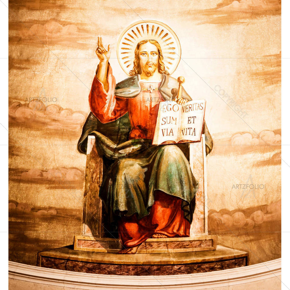 Old Jesus Artwork At A Church In Italy — Devotional custom art by ArtzFolio
