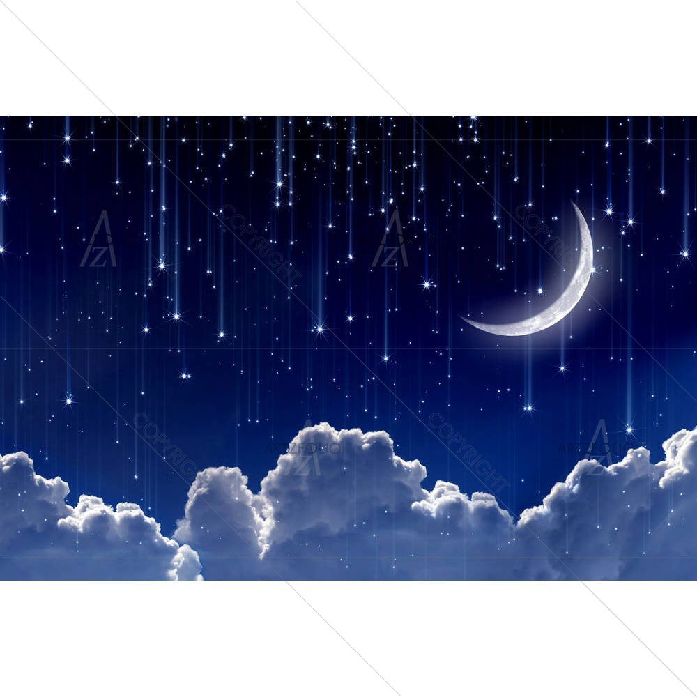 Night Sky With Moon & Stars — Astrology custom art by ArtzFolio