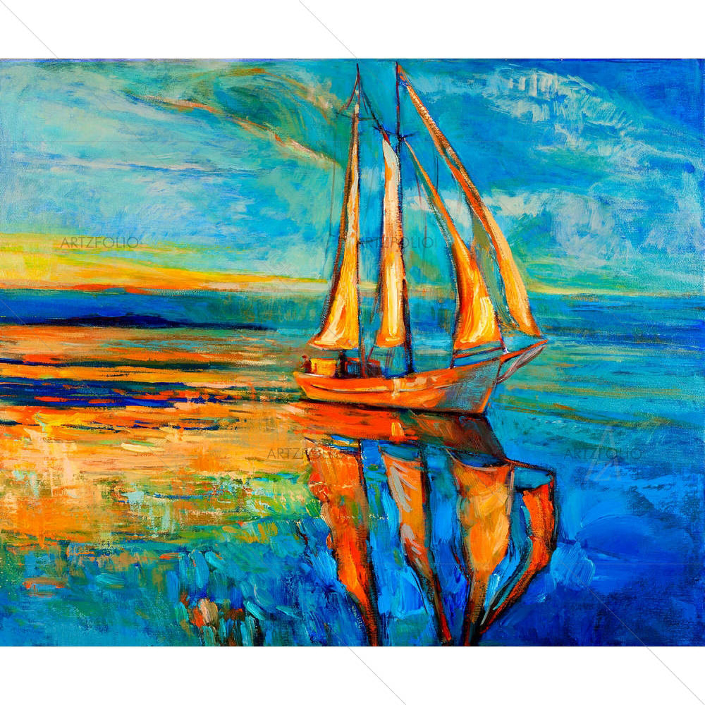 Sail Ship & Sea D1 — custom-size art design 5002024