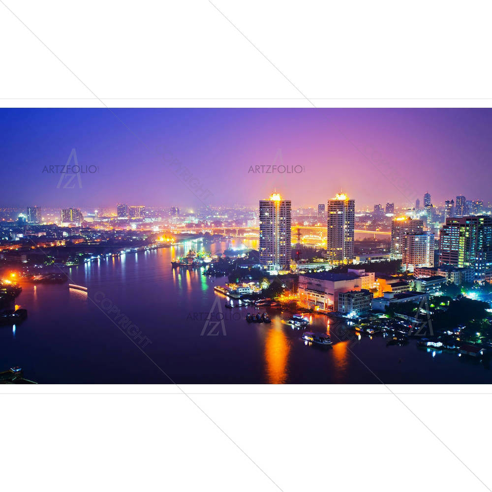 Bangkok City At Night, Thailand — Devotional custom art by ArtzFolio