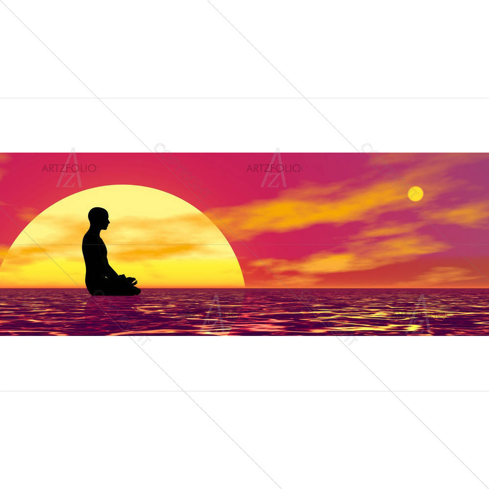Human Meditating In Lotus Pose — custom-size art design 5002042