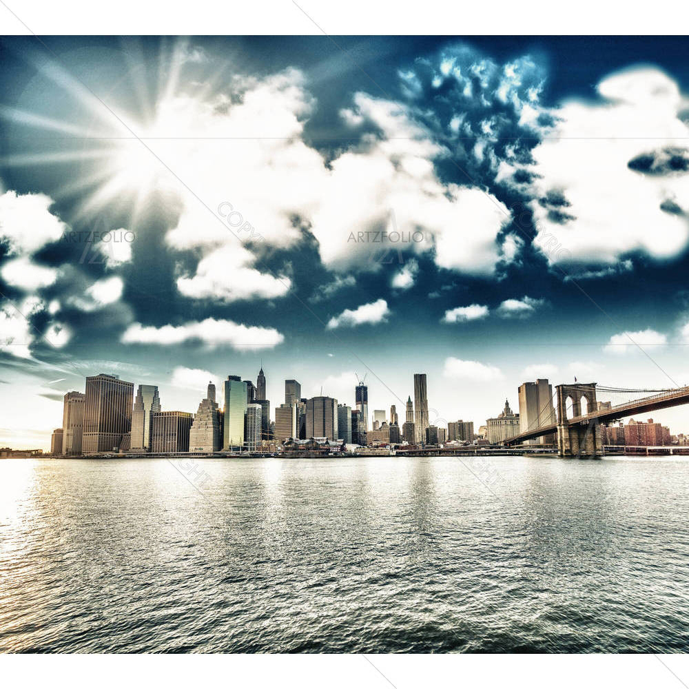 Brooklyn Bridge & Manhattan Skyline, New York, USA — Devotional custom art by ArtzFolio