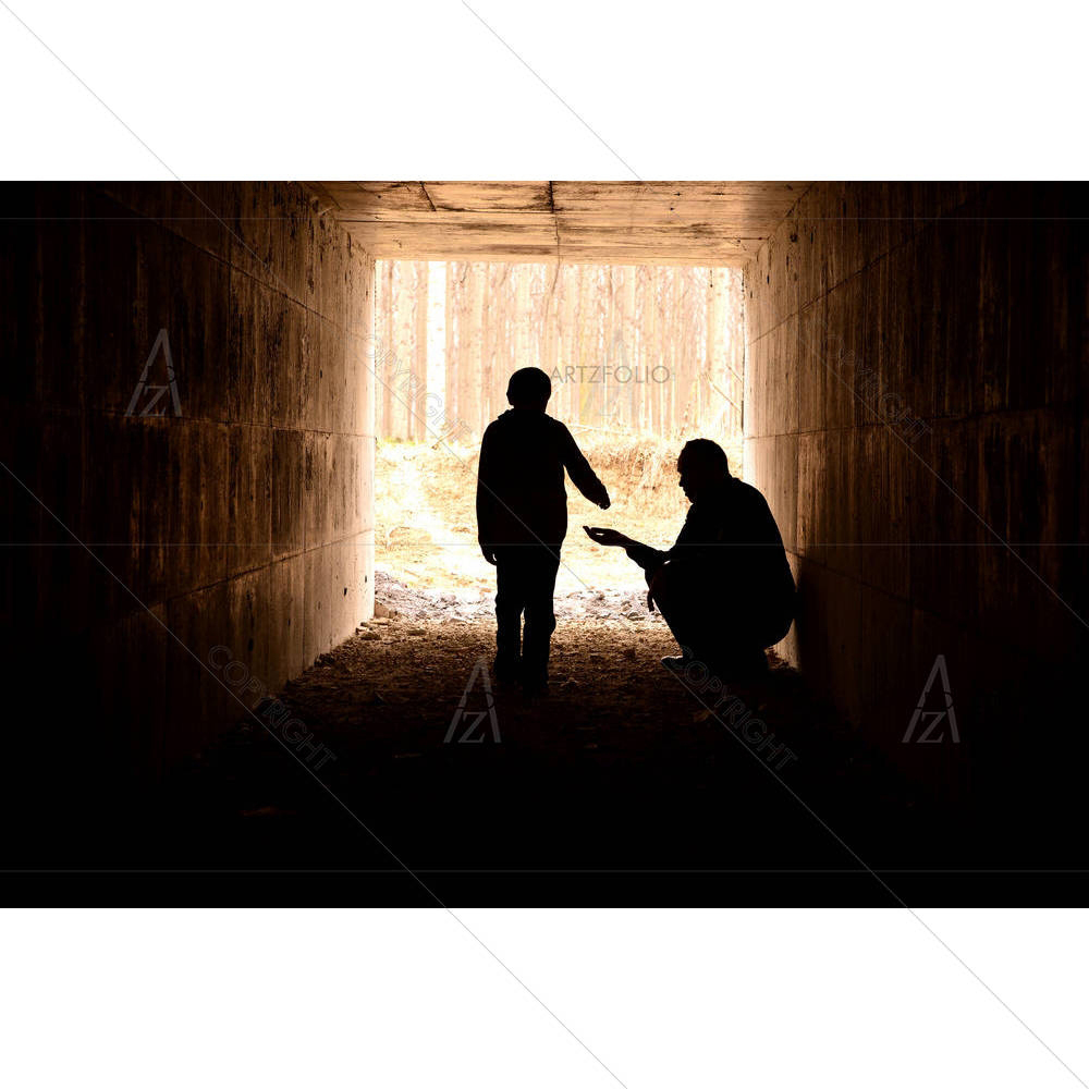 Poor Man & Child — custom-size art design 5002055