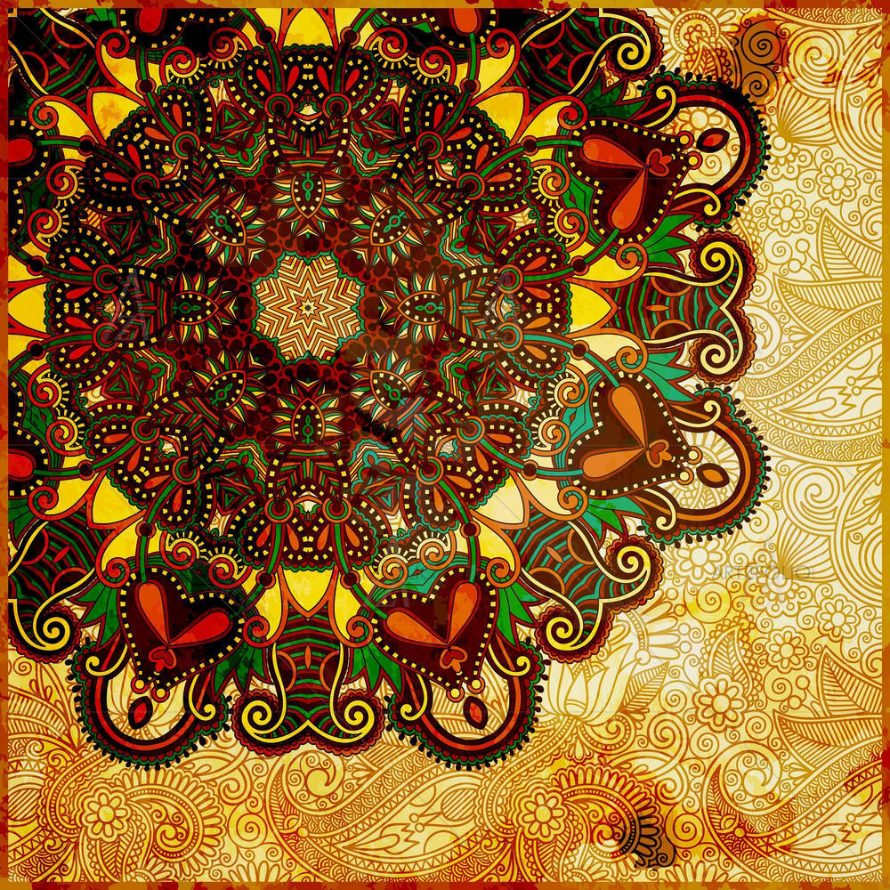 Ornamental Circle D5 — Botanical custom art by ArtzFolio