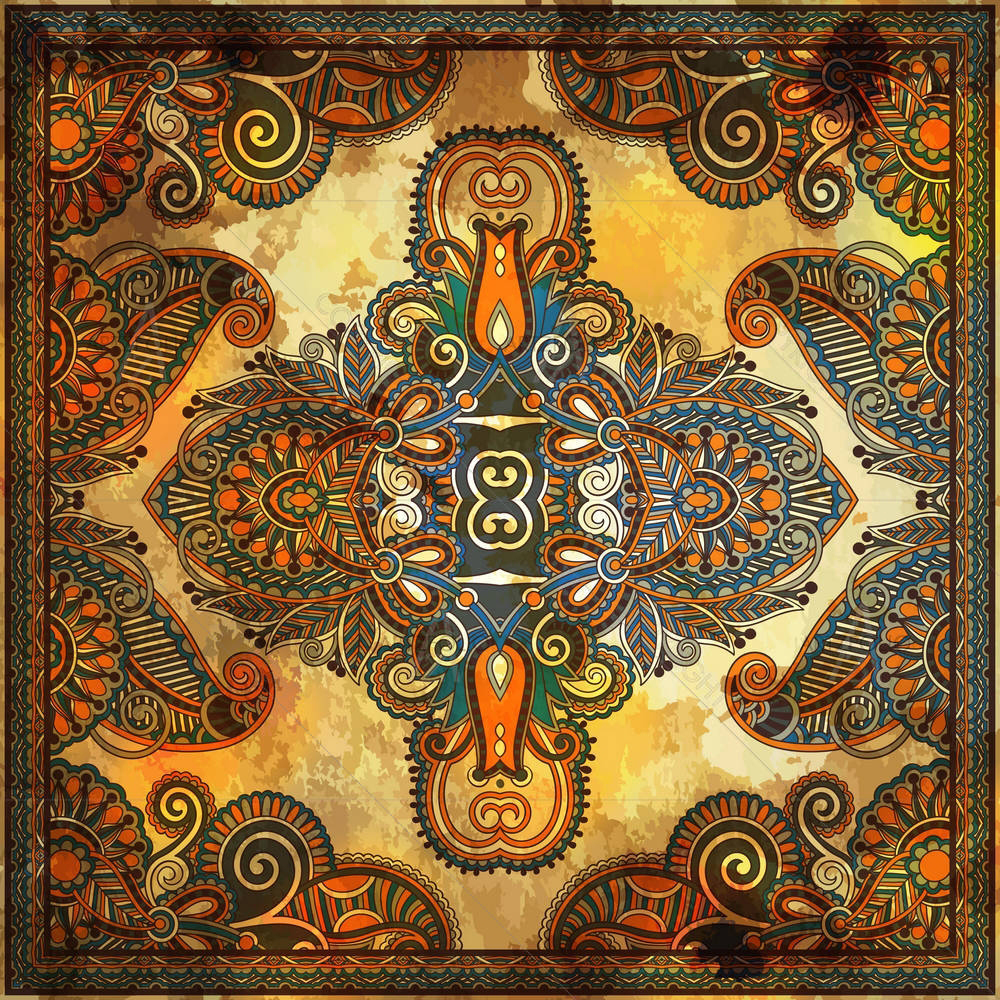 Floral Paisley Bandanna D5 — Botanical custom art by ArtzFolio