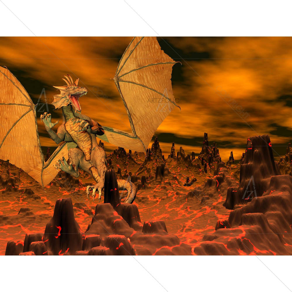 Dragon Flying Upon Alien — Animals custom art by ArtzFolio