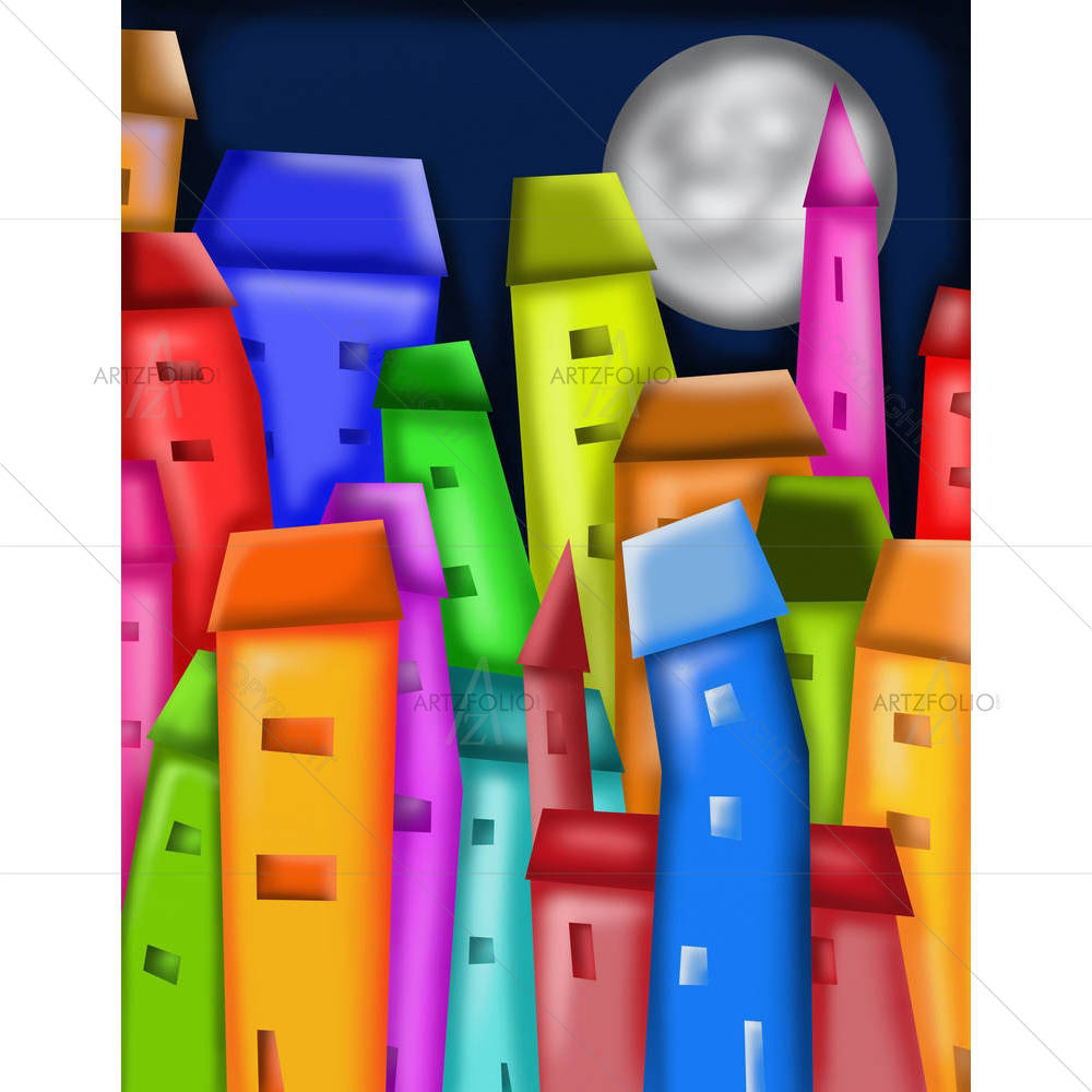 Colorful Houses D1 — custom-size art design 5002095