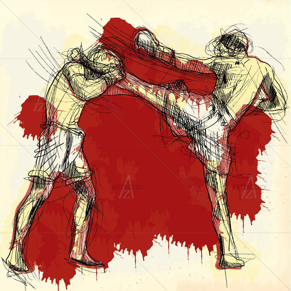 Muay Thai Martial Art Kickboxing In Thailand D1 — custom-size art design 5002097