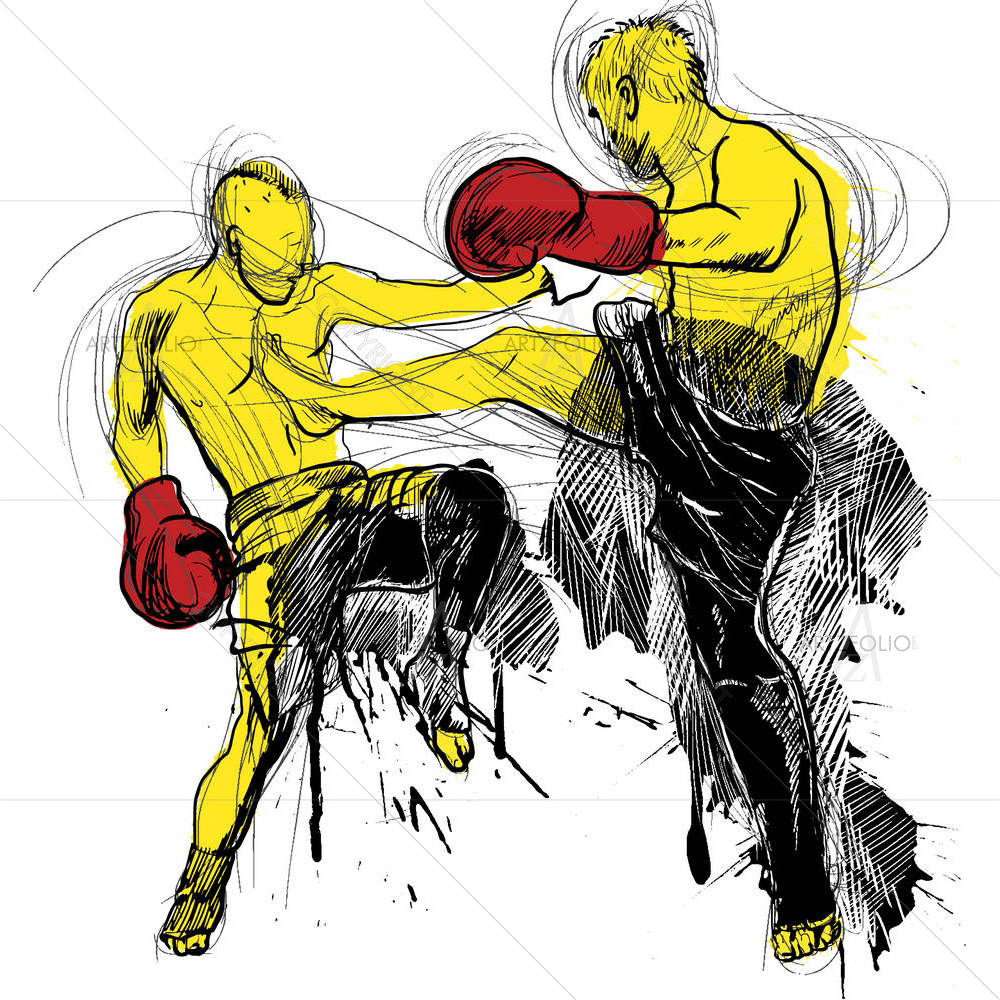 Muay Thai Martial Art Kickboxing In Thailand D2 — custom-size art design 5002098