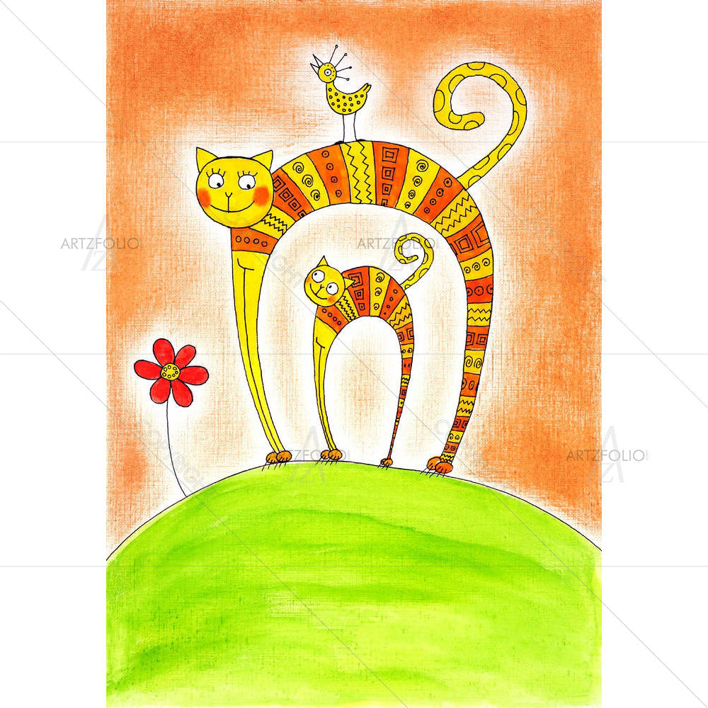 Cat & Kitten — custom-size art design 5002109