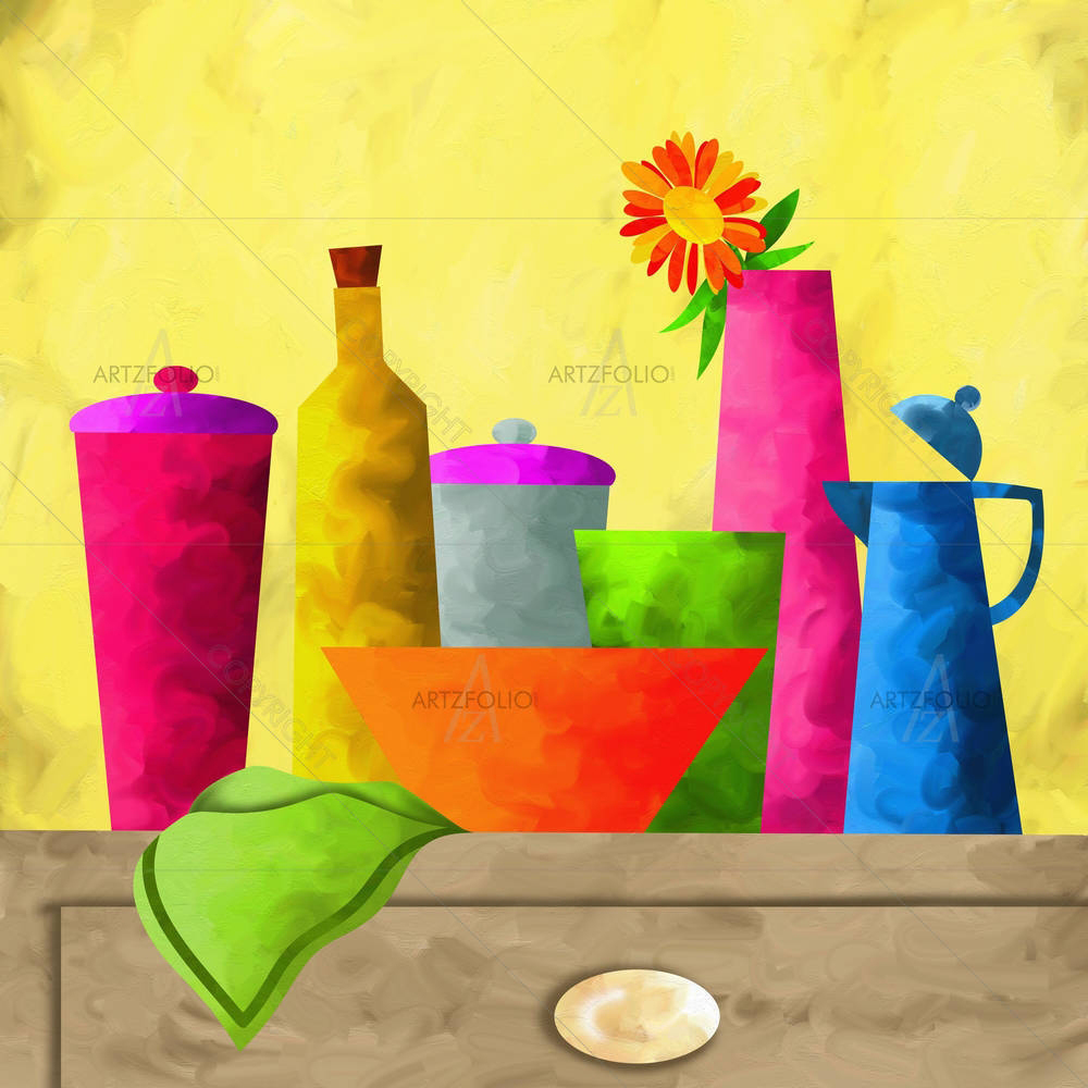 Bottles & Towel — custom-size art design 5002112