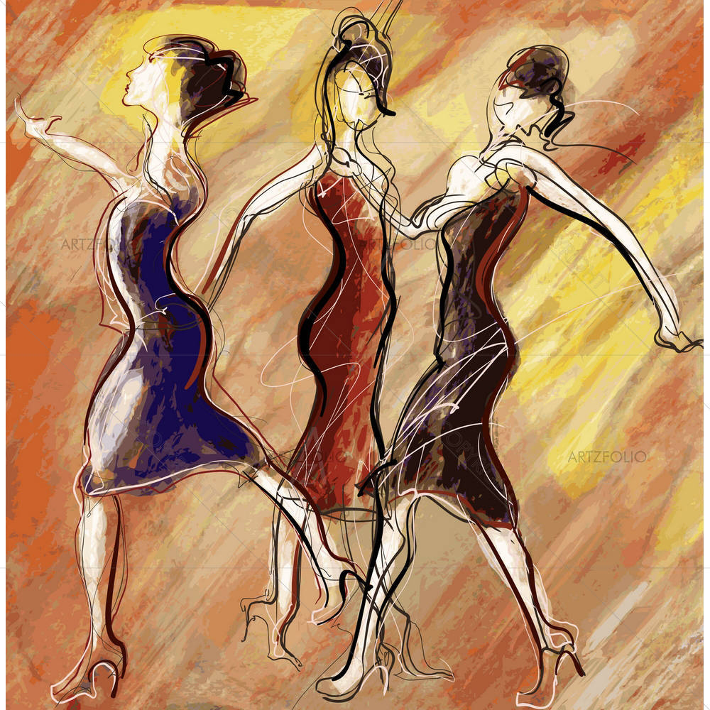 Dancing Women — Dance custom art by ArtzFolio