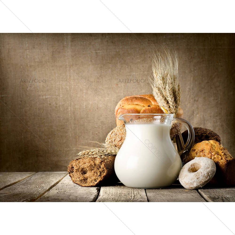 Photo of Milk & Bread — Cuisine custom art by ArtzFolio
