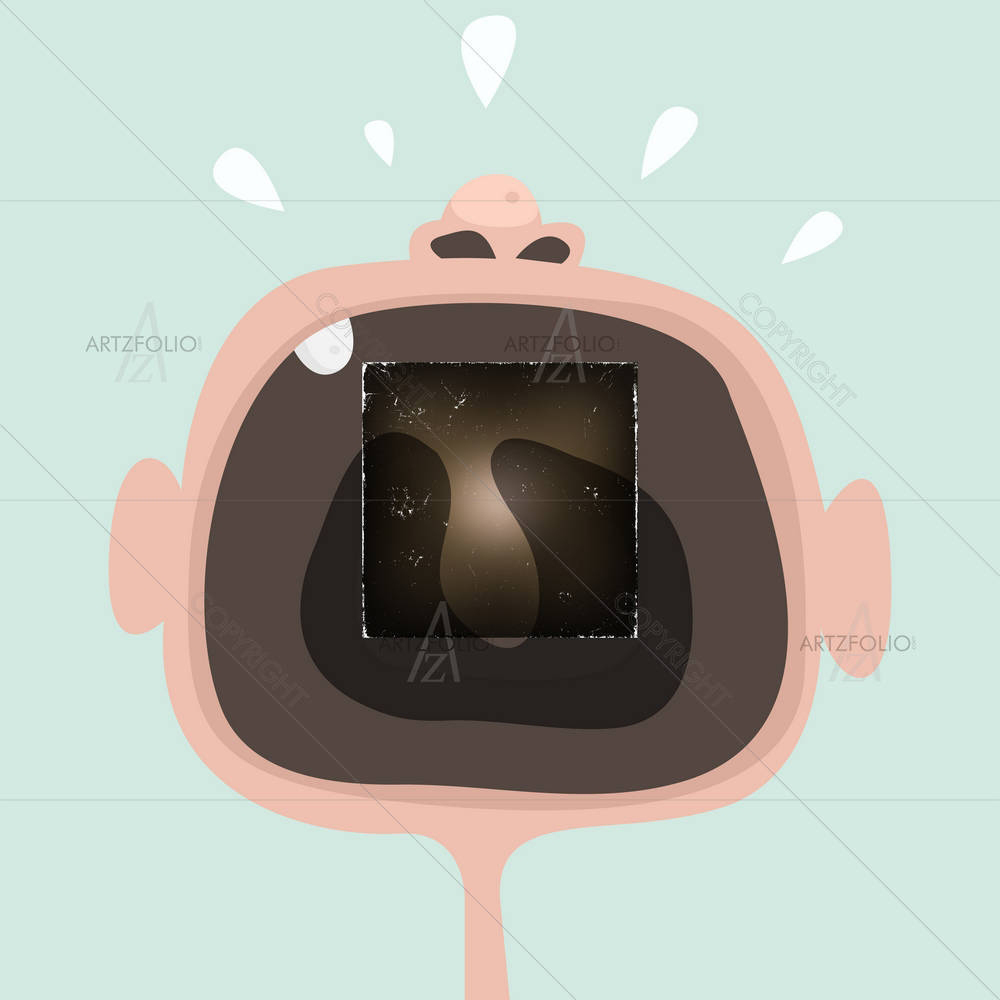 Cartoon Baby Mouth — Ancient custom art by ArtzFolio