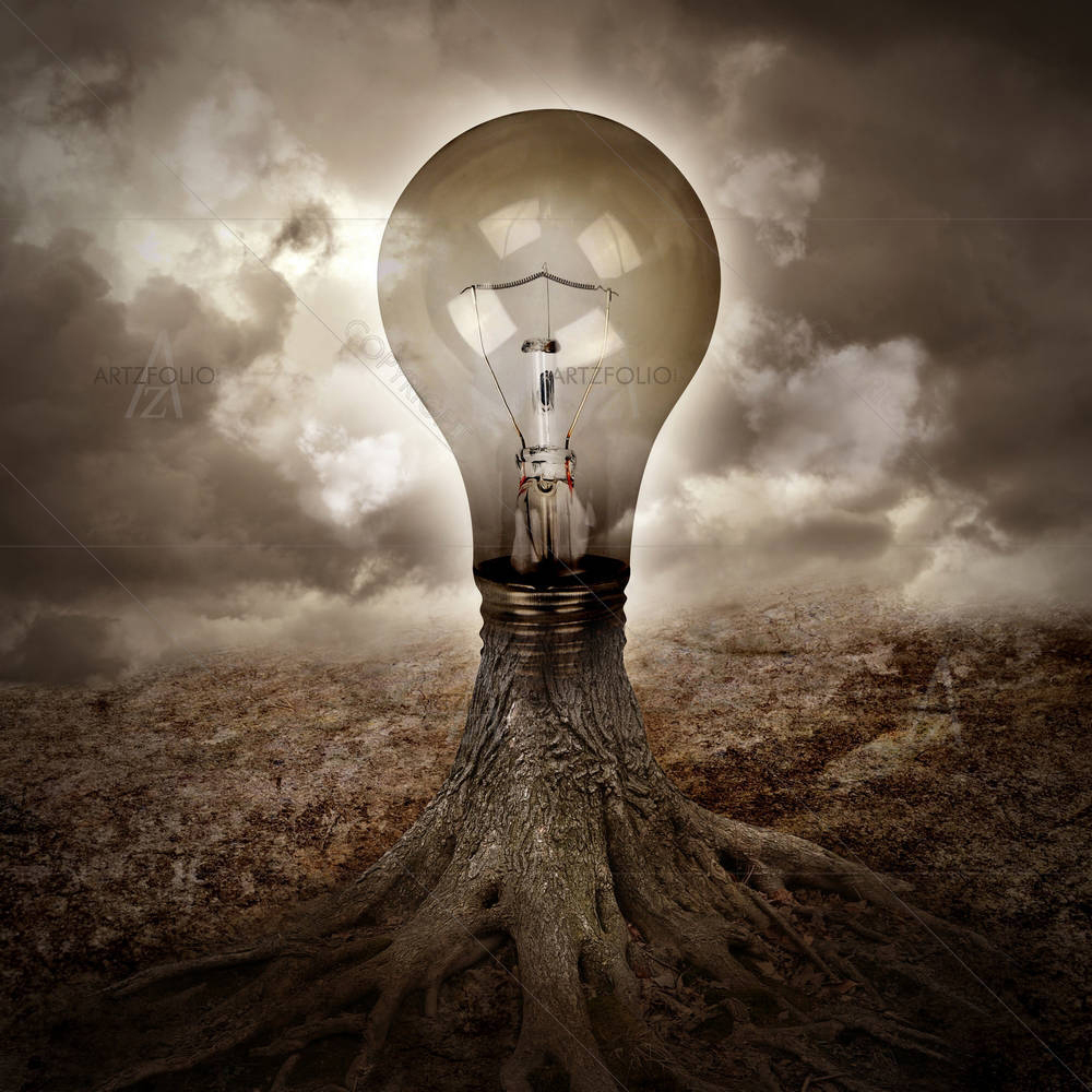 A Light Bulb Is Growing As A Tree — Cities custom art by ArtzFolio
