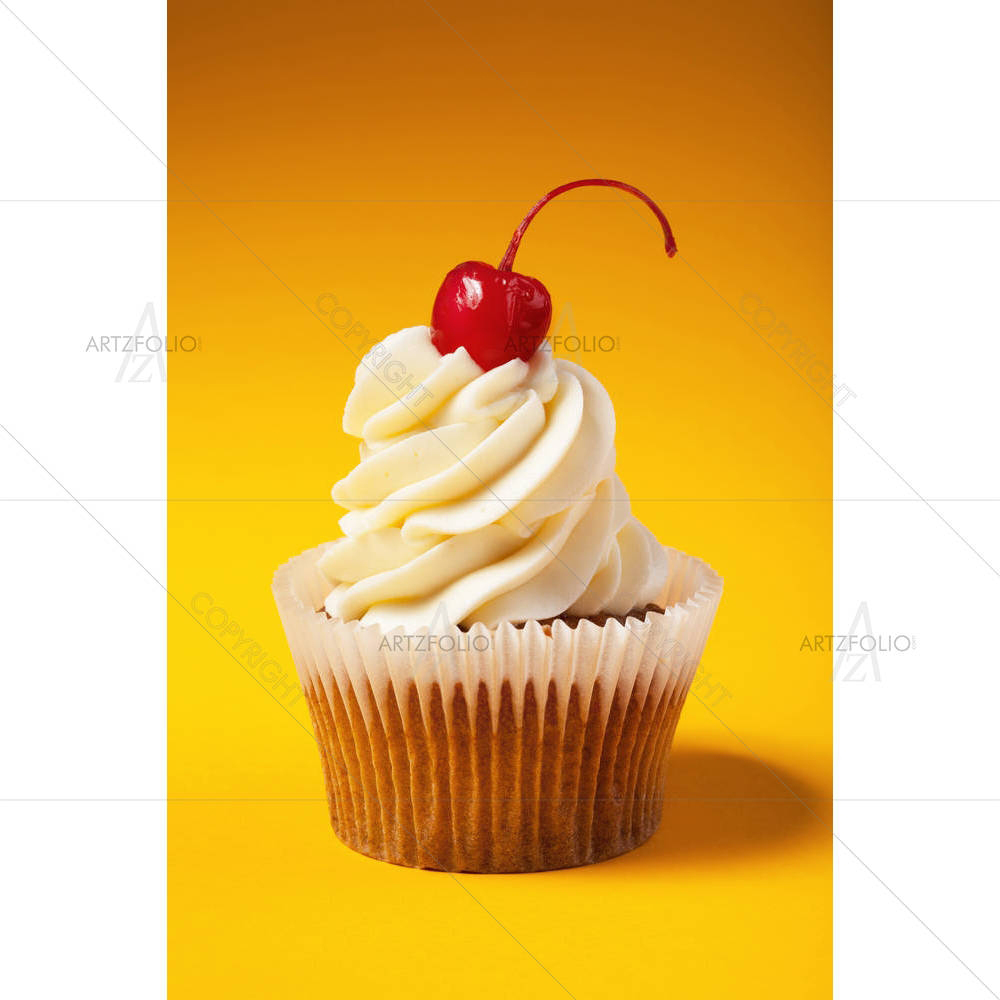 Photo of Cupcake With Red Cherry — Birthday custom art by ArtzFolio