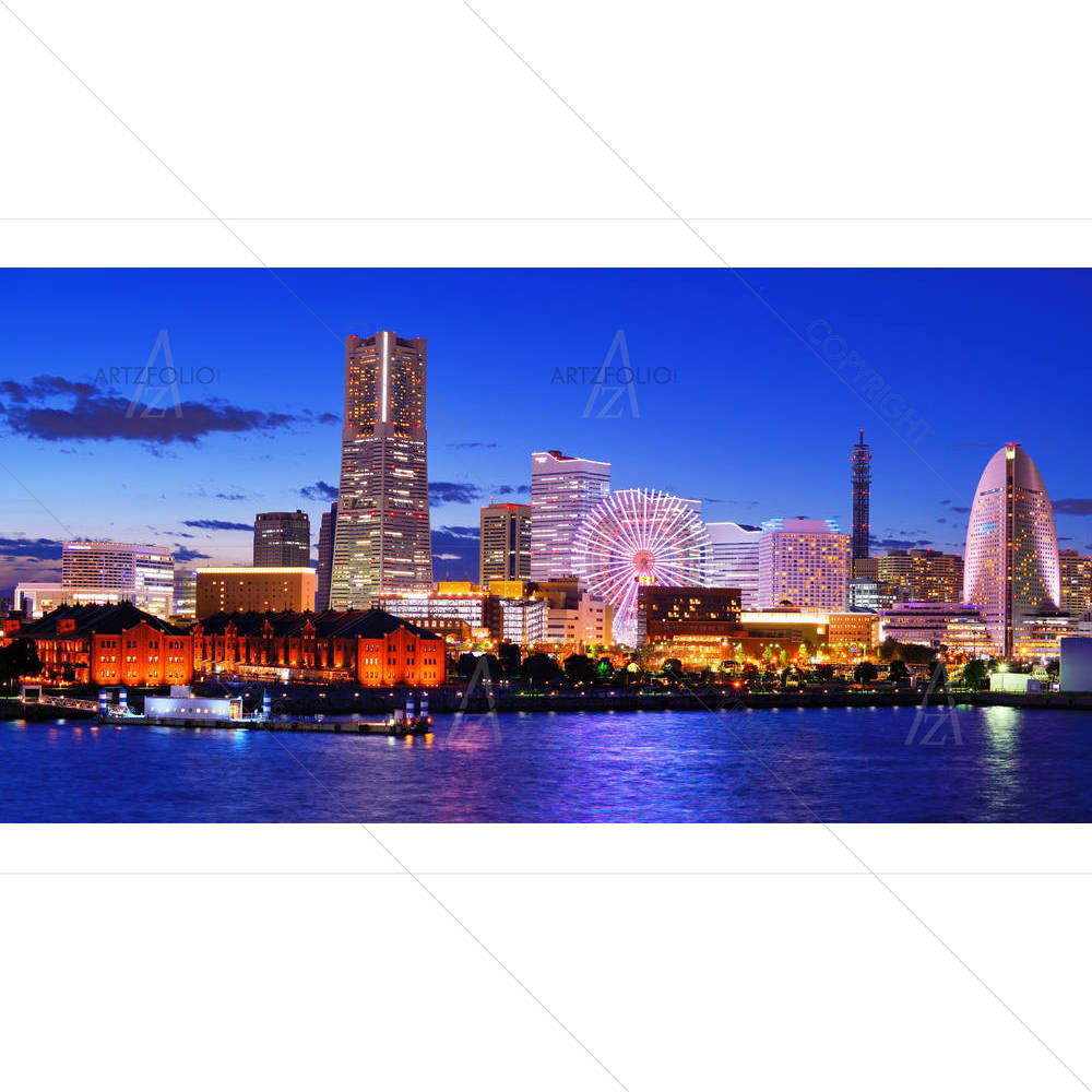 Skyline Of Yokohama, Japan At Minato, Mirai Bay — custom-size art design 5002207