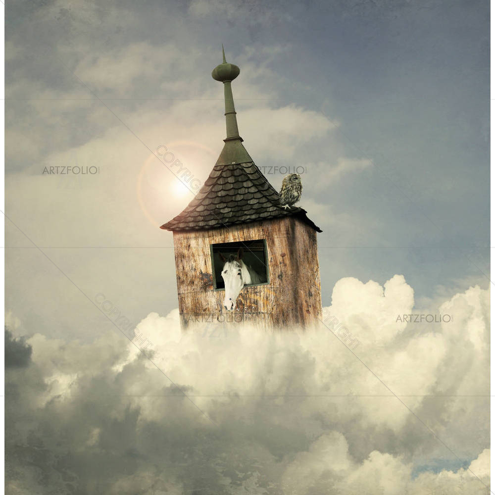 Beautiful Fantasy Tower, House As An Noah — Animals custom art by ArtzFolio
