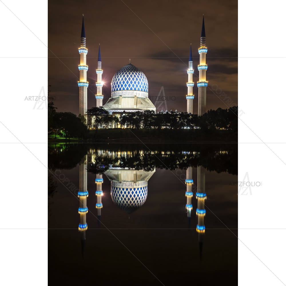 Reflection Of Blue Mosque — custom-size art design 5002218