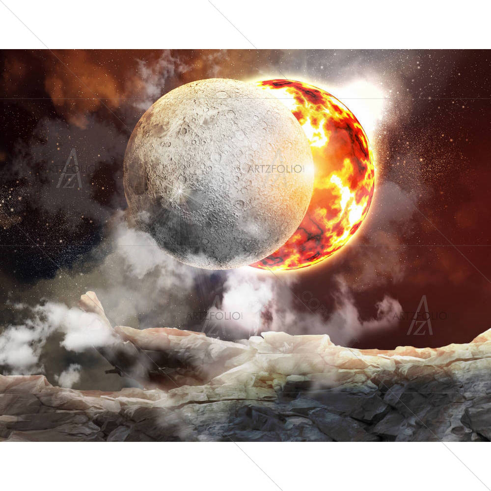 Planets In Fantastic Space D2 — custom-size art design 5002221