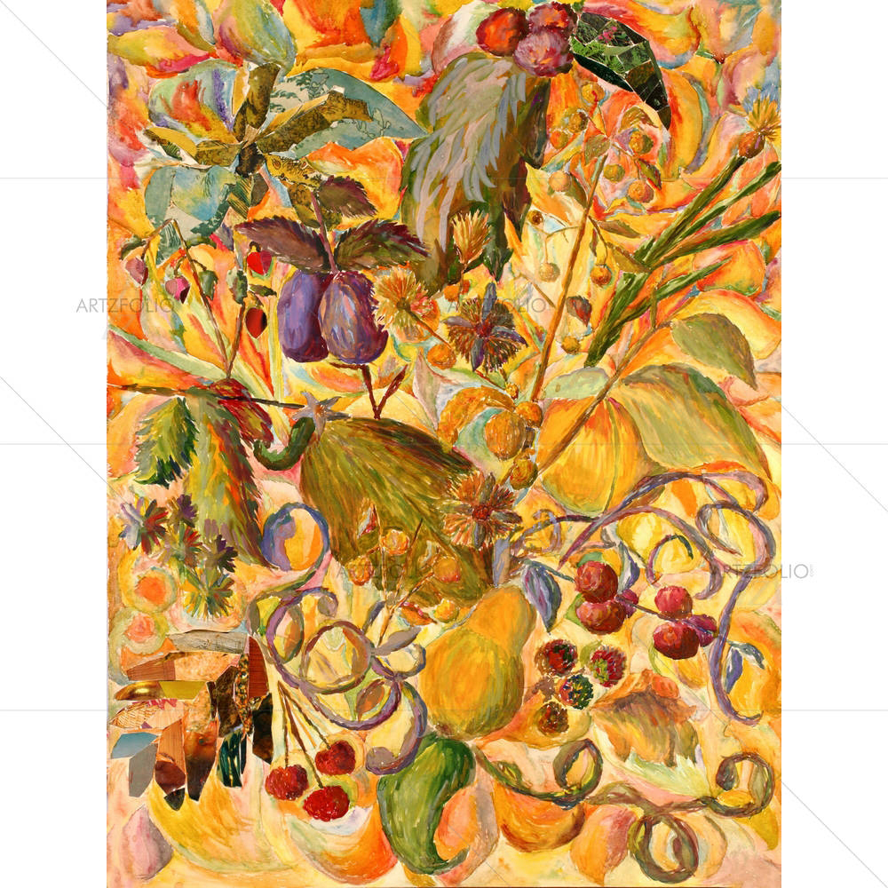 Fruit & Colours Bright Collage — custom-size art design 5002223