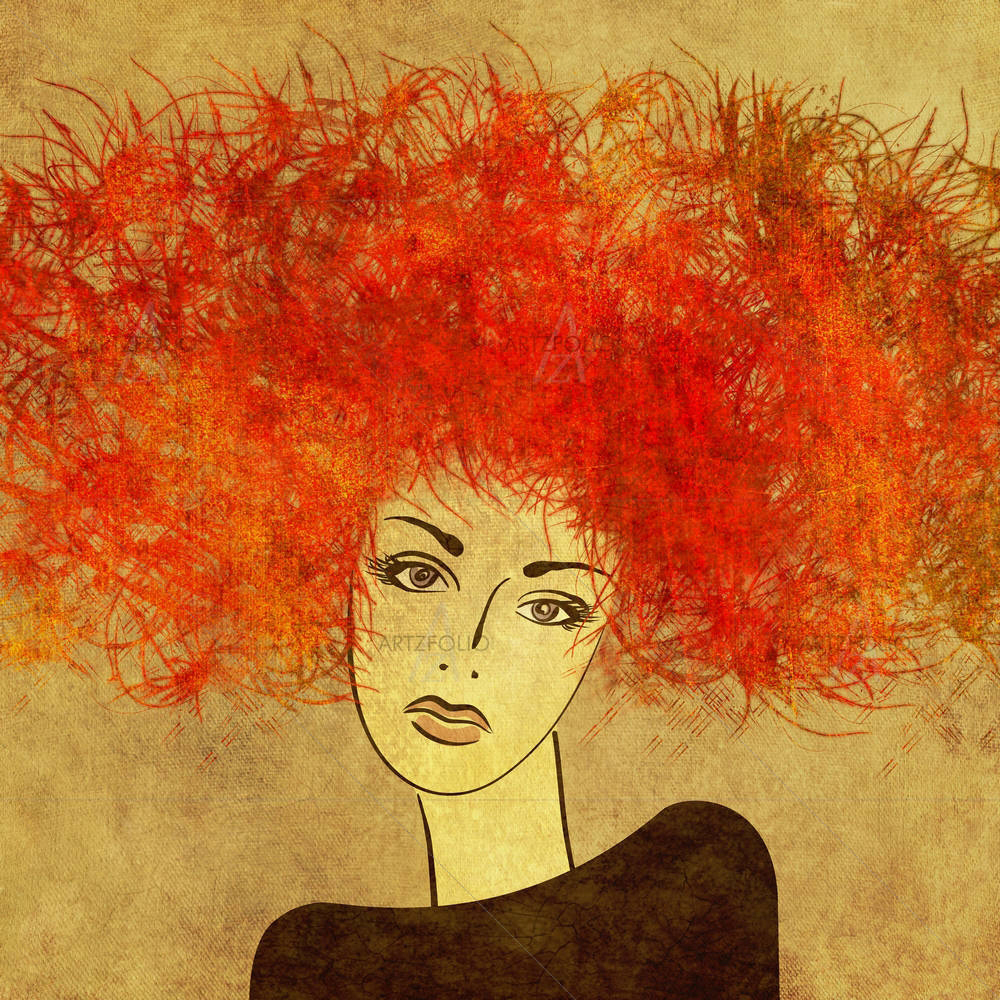 Beautiful Girl Face D1 — Ancient custom art by ArtzFolio