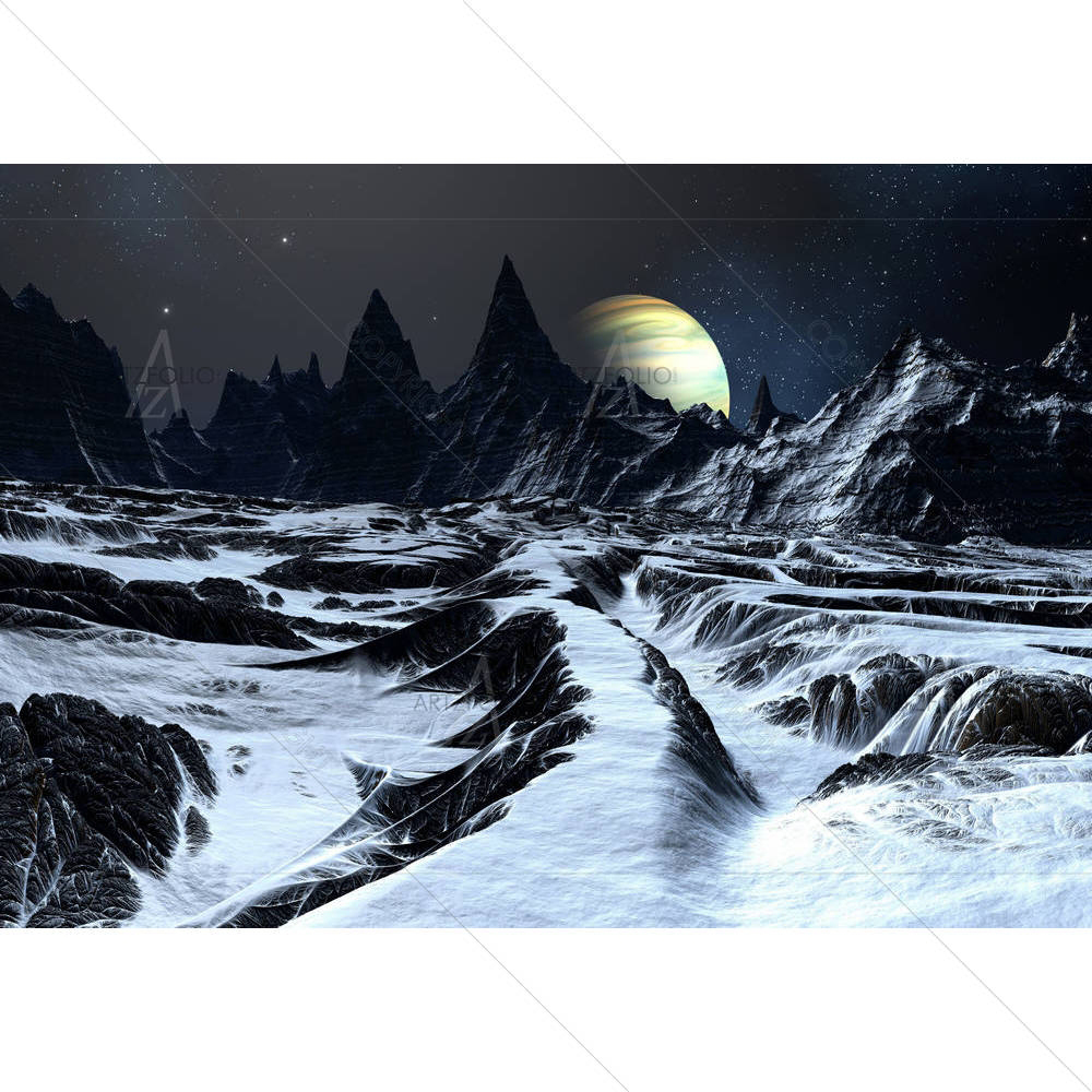 Track Over Twisted Surface On Alien Planet — custom-size art design 5002248