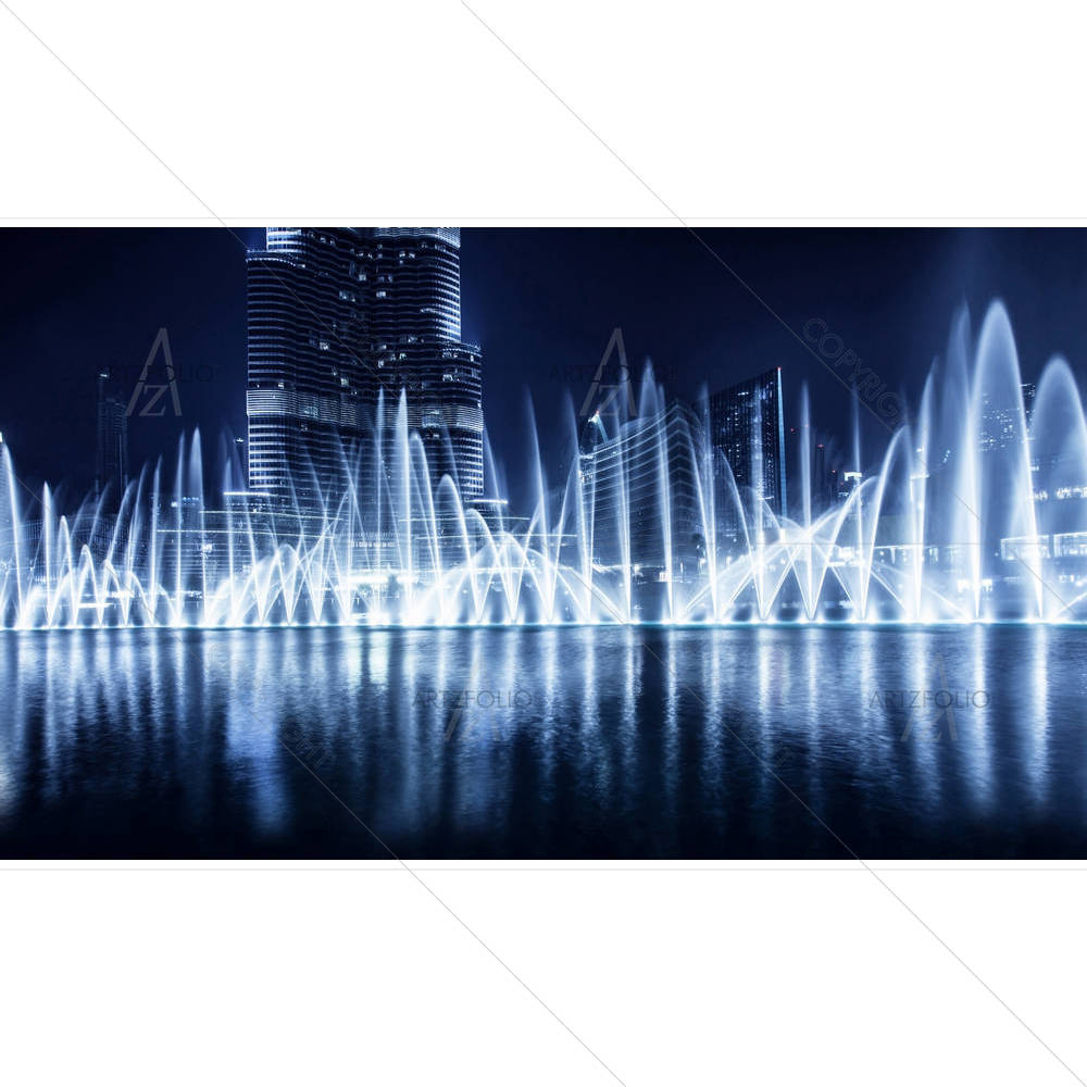 Dubai At Night Evening Cityscape, UAE — custom-size art design 5002251