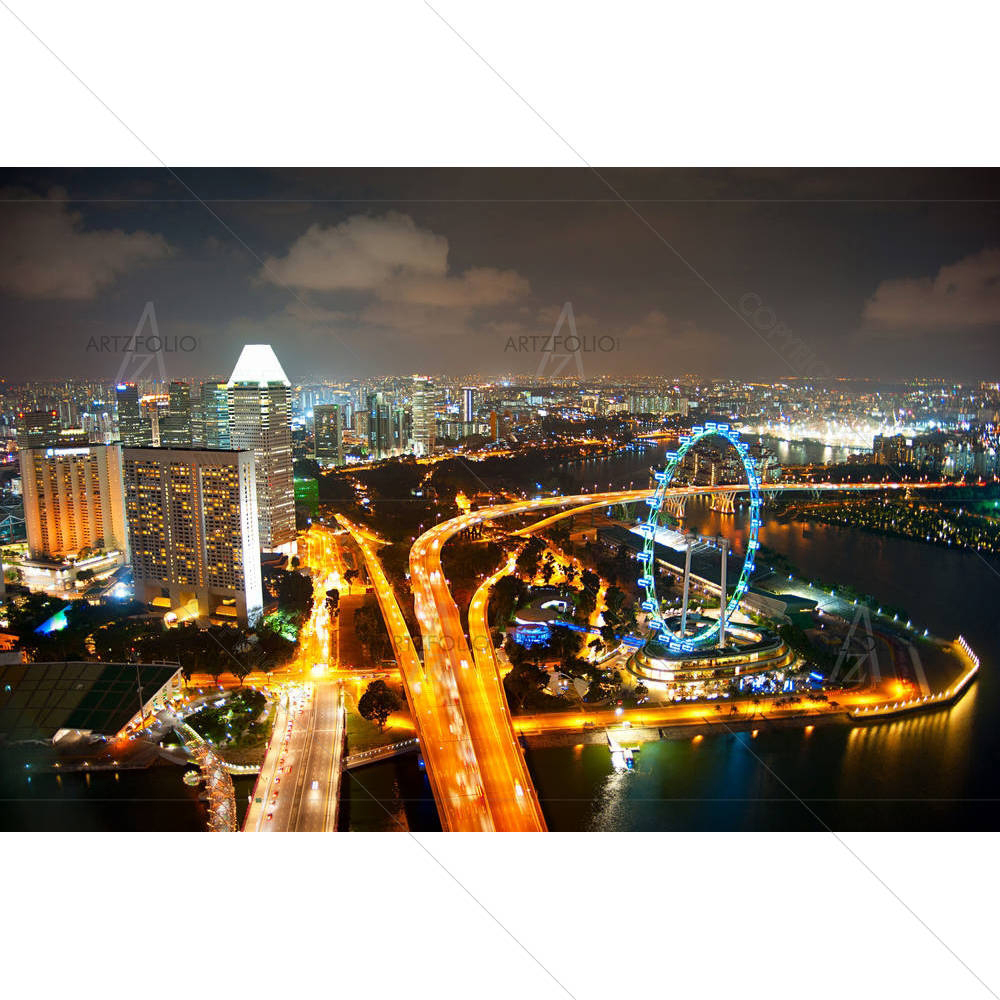 Singapore With Singapore Flyer — Devotional custom art by ArtzFolio