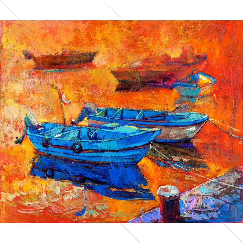 Boats & Jetty D2 — custom-size art design 5002261