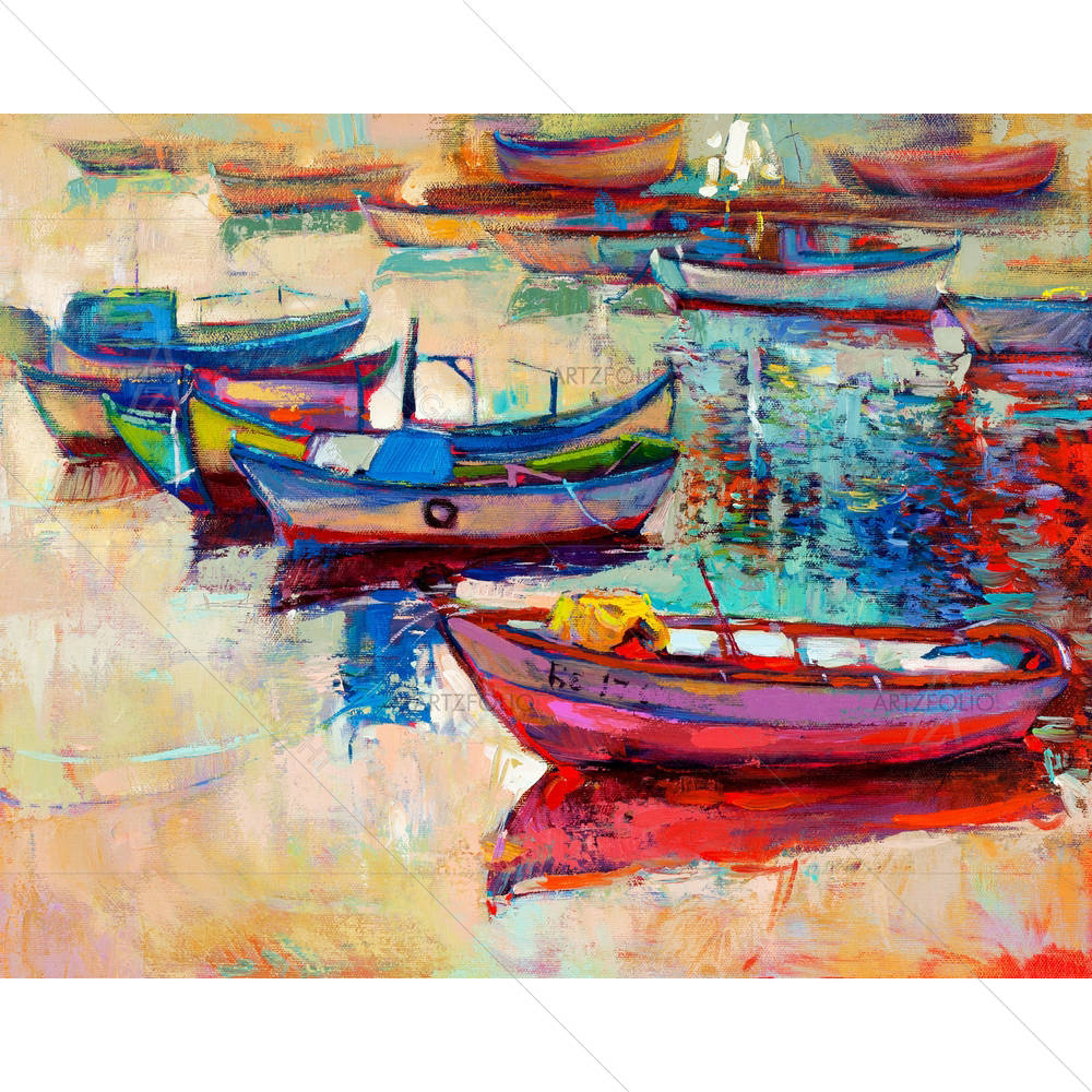 Boats & Jetty D3 — custom-size art design 5002262