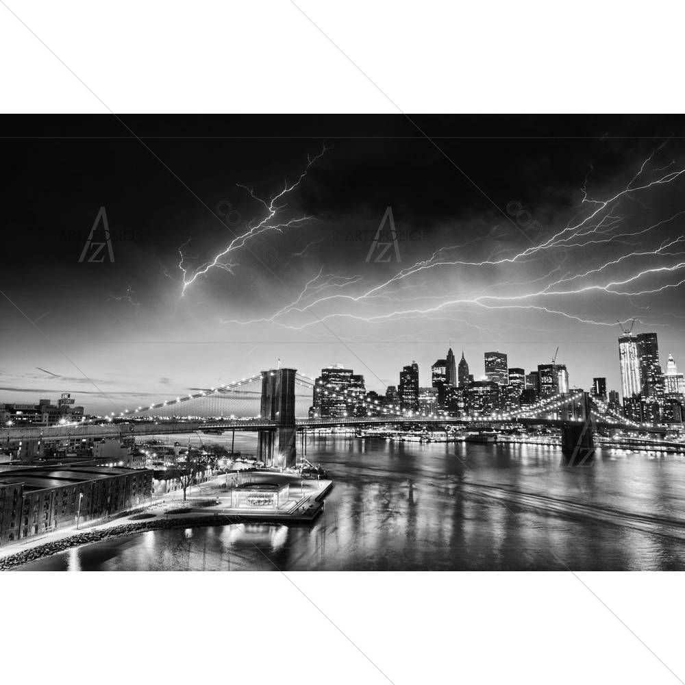 Manhattan Skyline New York City At Sunset, USA D1 — custom-size art design 5002265