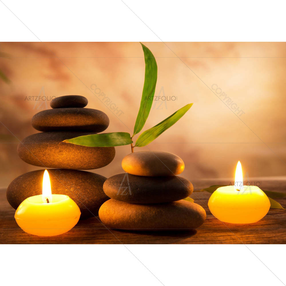 Spa Still Life With Aromatic Candles D1 — Botanical custom art by ArtzFolio