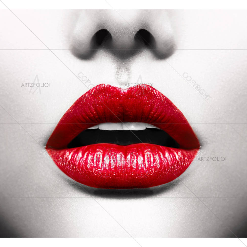 Lips With Red Open Mouth