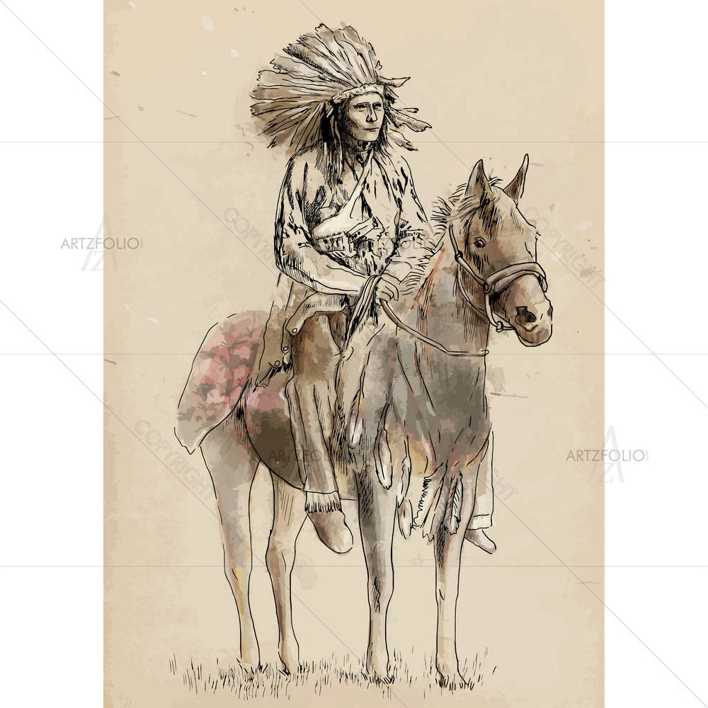 Red Indian — American custom art by ArtzFolio
