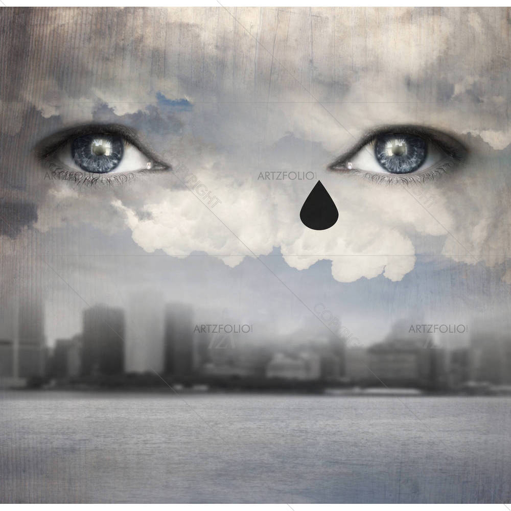 Two Human Eyes Crying — Cities custom art by ArtzFolio