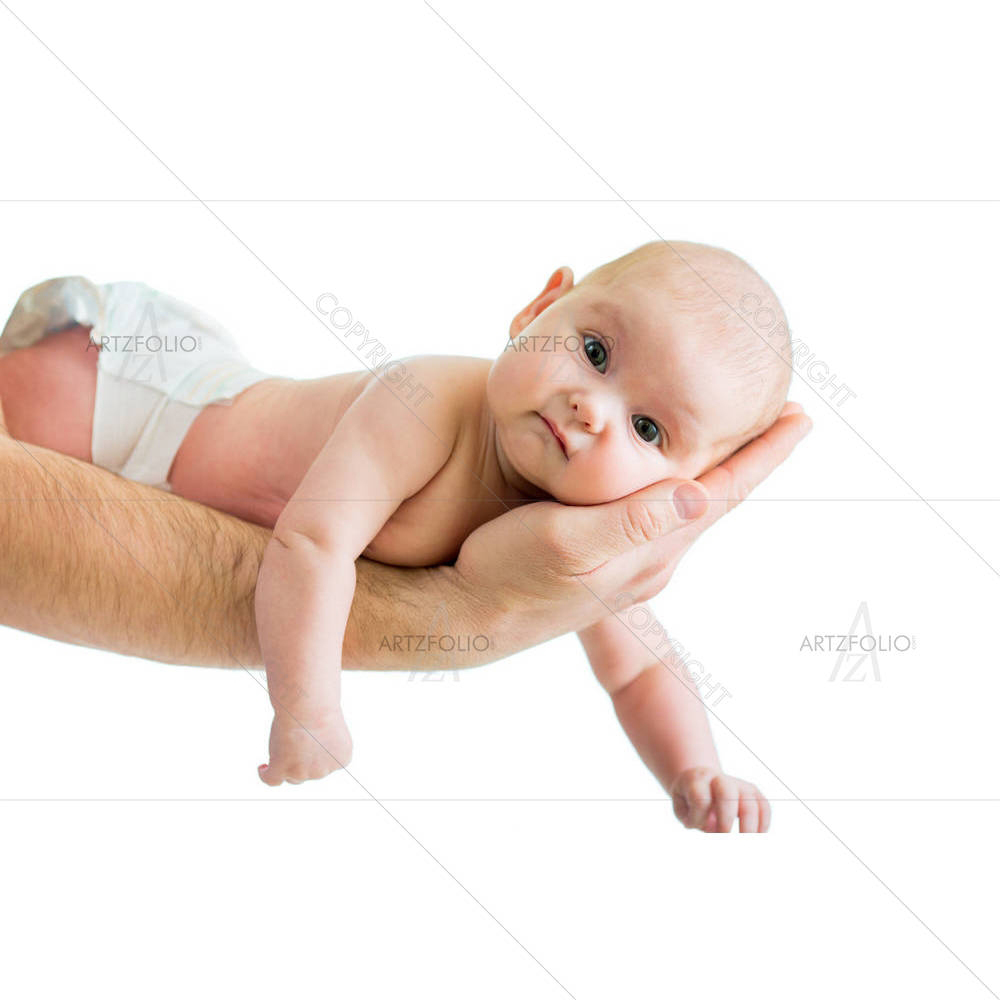 Happy Father Holding Baby — Baby custom art by ArtzFolio