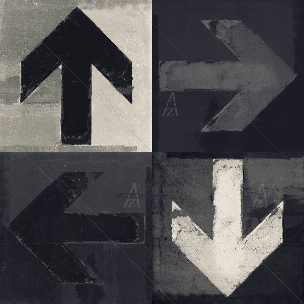 Monochrome Arrows — custom-size art design 5002301