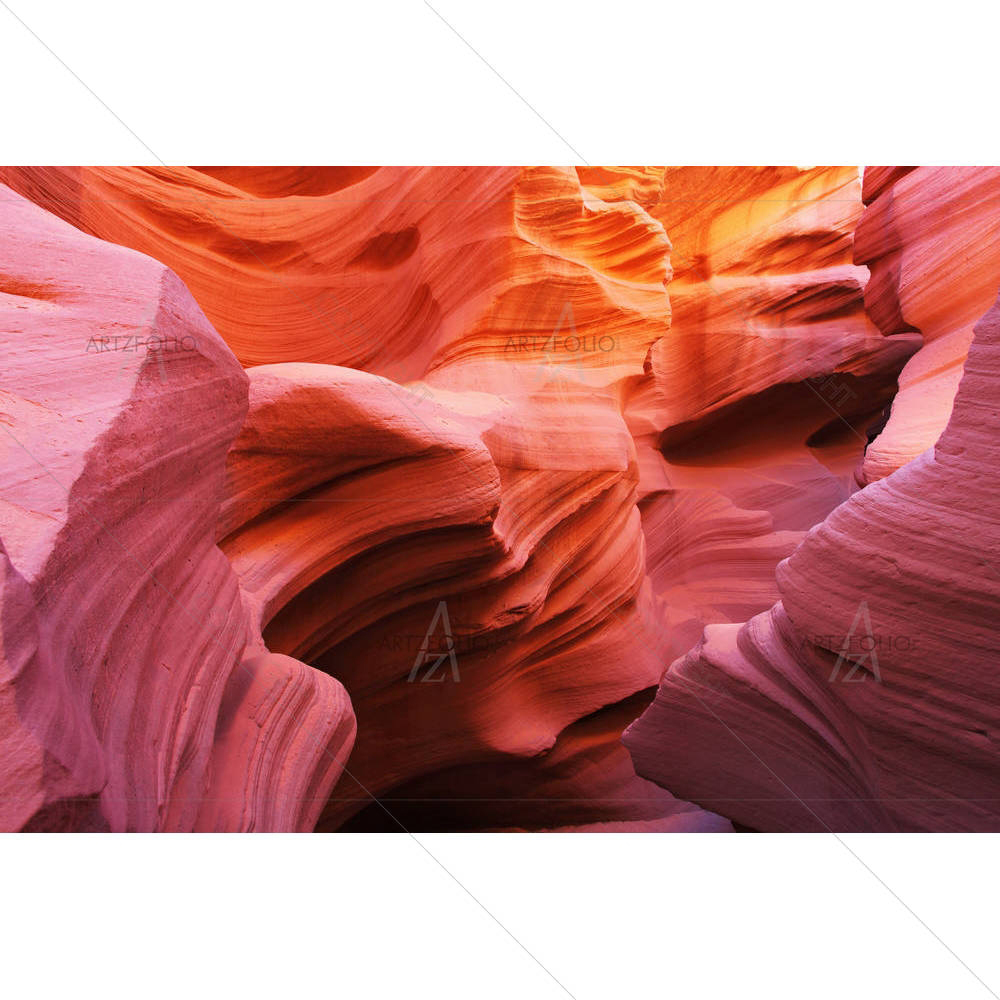 Red & Orange Colors In Antelope Canyon In Navajo, USA — custom-size art design 5002307