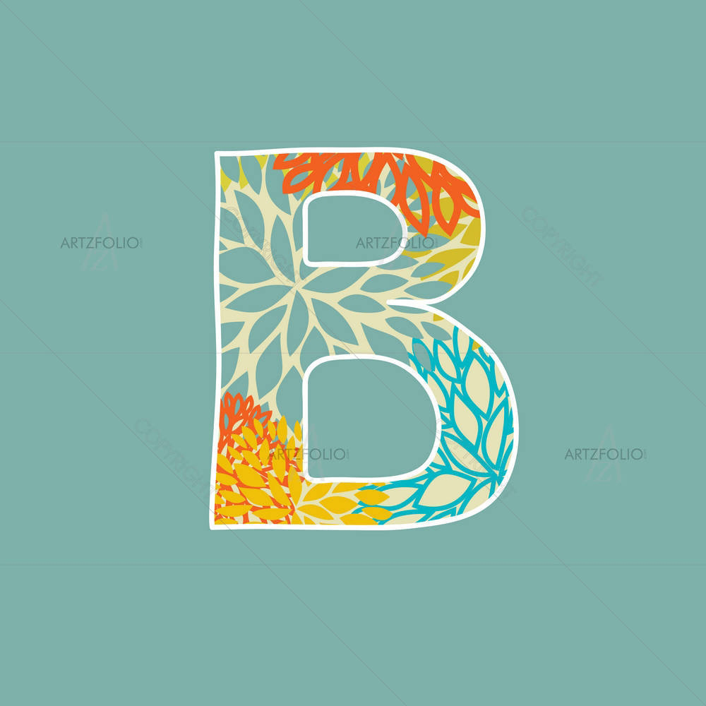 Floral Letter B — custom-size art design 5002315