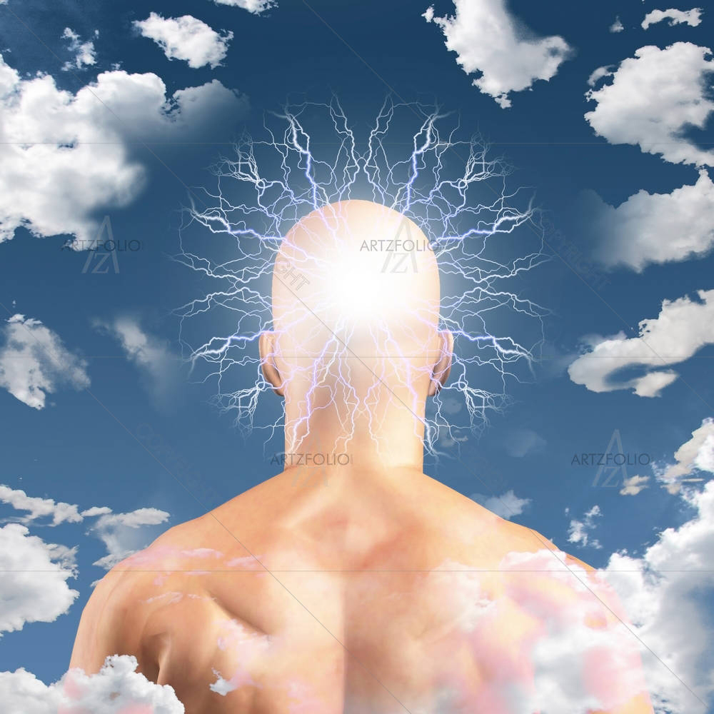 Man With Head In Clouds — Abstract custom art by ArtzFolio