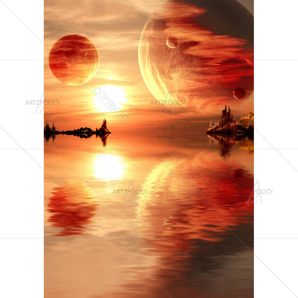 Landscape In Fantasy Planet D3 — custom-size art design 5002357